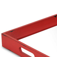 Load image into Gallery viewer, Red Wooden Mirrored Serving Tray