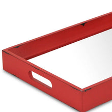 Load image into Gallery viewer, Red Wooden Mirrored Serving Tray