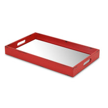 Load image into Gallery viewer, Red Wooden Mirrored Serving Tray