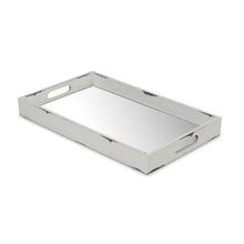 Load image into Gallery viewer, White Wooden Mirrored Serving Tray