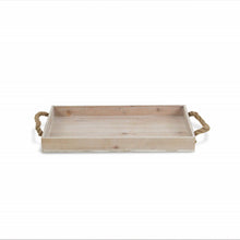 Load image into Gallery viewer, Light Gray Wooden Tray with Rope Handles