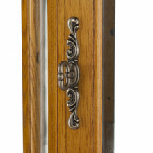 Load image into Gallery viewer, Golden Oak Scallop Top Lighted Corner Curio Cabinet