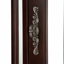 Load image into Gallery viewer, Mahogany Scallop Top Lighted Corner Curio Cabinet