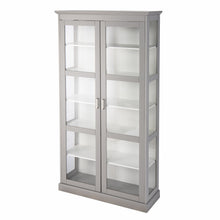Load image into Gallery viewer, Gray Cornice Molding Double Door Curio Cabinet