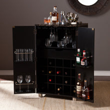 Load image into Gallery viewer, Metro Black Wood and Marble Bar Cabinet