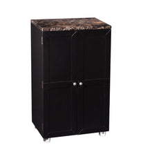Load image into Gallery viewer, Metro Black Wood and Marble Bar Cabinet