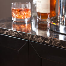 Load image into Gallery viewer, Metro Black Wood and Marble Bar Cabinet