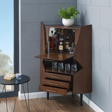 Load image into Gallery viewer, Cosmo Brown and Black Corner Bar Cabinet