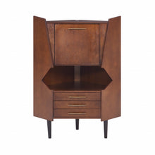 Load image into Gallery viewer, Cosmo Brown and Black Corner Bar Cabinet