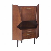 Load image into Gallery viewer, Cosmo Brown and Black Corner Bar Cabinet
