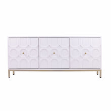 Load image into Gallery viewer, White and Gold Moroccan Dynasty Three Door Accent Cabinet