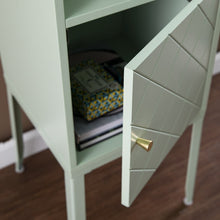 Load image into Gallery viewer, Pale Green Crosshatch Accent Storage Cabinet