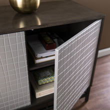 Load image into Gallery viewer, Contemporary Grid Lines Three Door Accent Cabinet