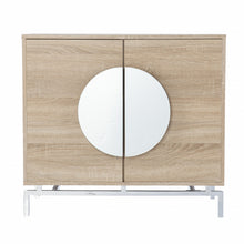 Load image into Gallery viewer, Contemporary Mirrored Circle Double Door Bar Cabinet