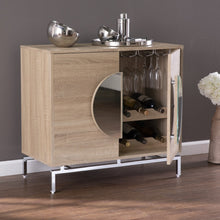 Load image into Gallery viewer, Contemporary Mirrored Circle Double Door Bar Cabinet