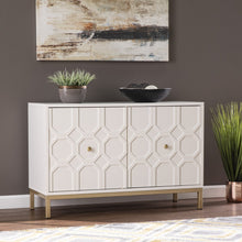 Load image into Gallery viewer, White and Gold Moroccan Dynasty Two Door Accent Cabinet