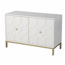 Load image into Gallery viewer, White and Gold Moroccan Dynasty Two Door Accent Cabinet