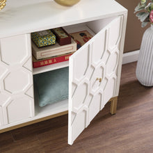 Load image into Gallery viewer, White and Gold Moroccan Dynasty Two Door Accent Cabinet