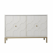 Load image into Gallery viewer, White and Gold Moroccan Dynasty Two Door Accent Cabinet