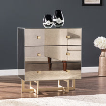 Load image into Gallery viewer, Deco Glam Mirrored Three Drawer Accent Chest