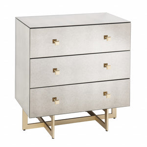 Deco Glam Mirrored Three Drawer Accent Chest