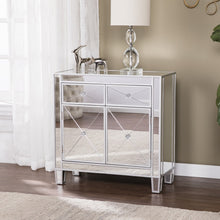 Load image into Gallery viewer, Glamorous Mirrored Bling Two Door Storage Accent Cabinet