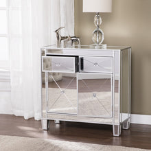 Load image into Gallery viewer, Glamorous Mirrored Bling Two Door Storage Accent Cabinet