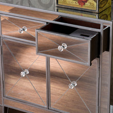 Load image into Gallery viewer, Glamorous Mirrored Bling Two Door Storage Accent Cabinet