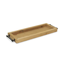 Load image into Gallery viewer, Long Wood Tray with Metal Handles