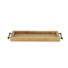 Load image into Gallery viewer, Long Wood Tray with Metal Handles