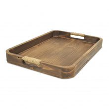 Load image into Gallery viewer, Natural Dark Brown Curved Wood Tray
