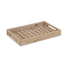 Load image into Gallery viewer, Brown Wood Grid Pattern Tray
