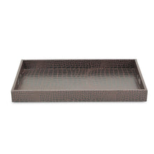 Load image into Gallery viewer, Brown Faux Croc Serving Tray