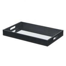Load image into Gallery viewer, Black Shagreen Tray with Beveled Mirror