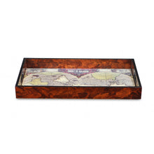 Load image into Gallery viewer, World Map Vintage Burlwood Serving Tray