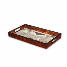 Load image into Gallery viewer, World Map Vintage Burlwood Serving Tray