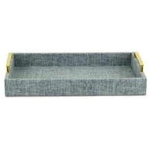 Load image into Gallery viewer, Light Blue Linen and Wooden Tray