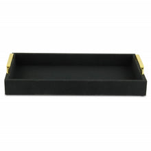 Load image into Gallery viewer, Black Linen and Wooden Tray