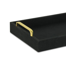 Load image into Gallery viewer, Black Linen and Wooden Tray