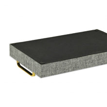 Load image into Gallery viewer, Gray Linen and Wooden Tray
