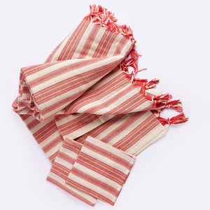 Boho Sunset Color Striped Tablecloth Set