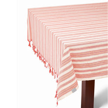 Load image into Gallery viewer, Boho Sunset Color Striped Tablecloth Set