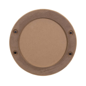 Modern Rustic Carved Chevron Round Tray with Handles