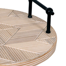 Load image into Gallery viewer, Modern Rustic Carved Chevron Round Tray with Handles