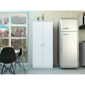 63” Classic White Pantry Cabinet with Two Full Size Doors