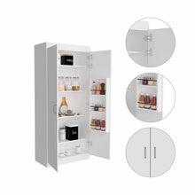 Load image into Gallery viewer, 63” Classic White Pantry Cabinet with Two Full Size Doors