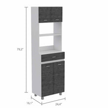 Load image into Gallery viewer, Modern Gray Stria Tall Kitchen Cart