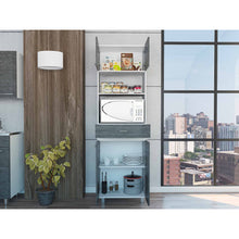 Load image into Gallery viewer, Modern Gray Stria Tall Kitchen Cart
