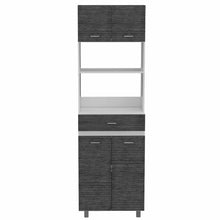 Load image into Gallery viewer, Modern Gray Stria Tall Kitchen Cart