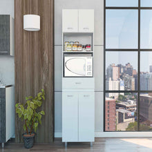 Load image into Gallery viewer, White Tall Pantry Cabinet with Two Storage Shelves
